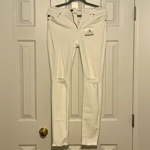 White Destroyed Skinny Jeans